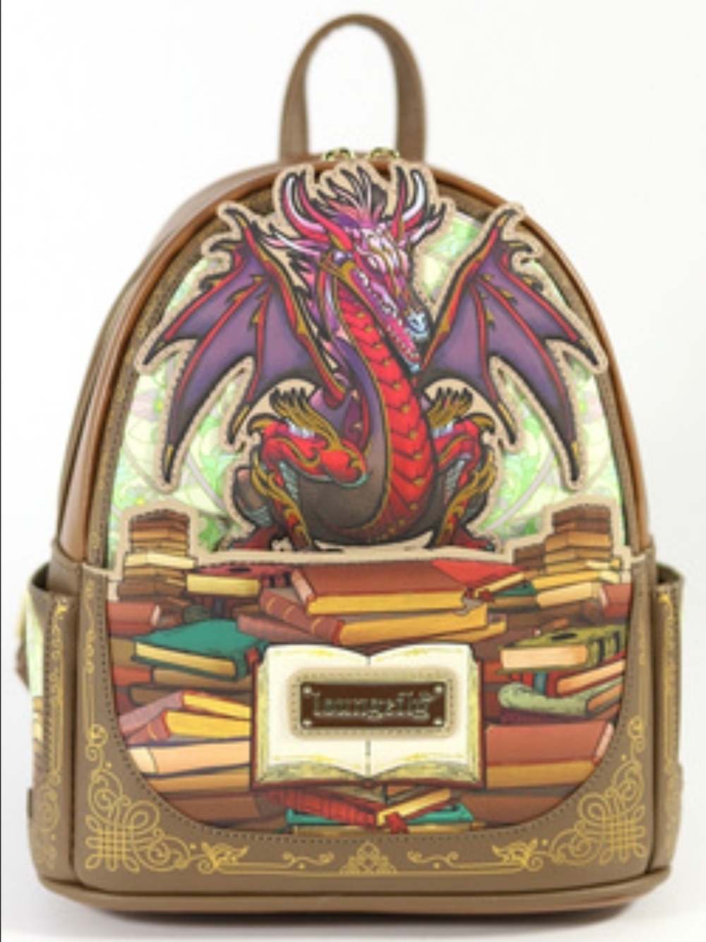 New NWT Dragon Stained Glass Loungefly Mini Backpack Books A Million Exclusive
